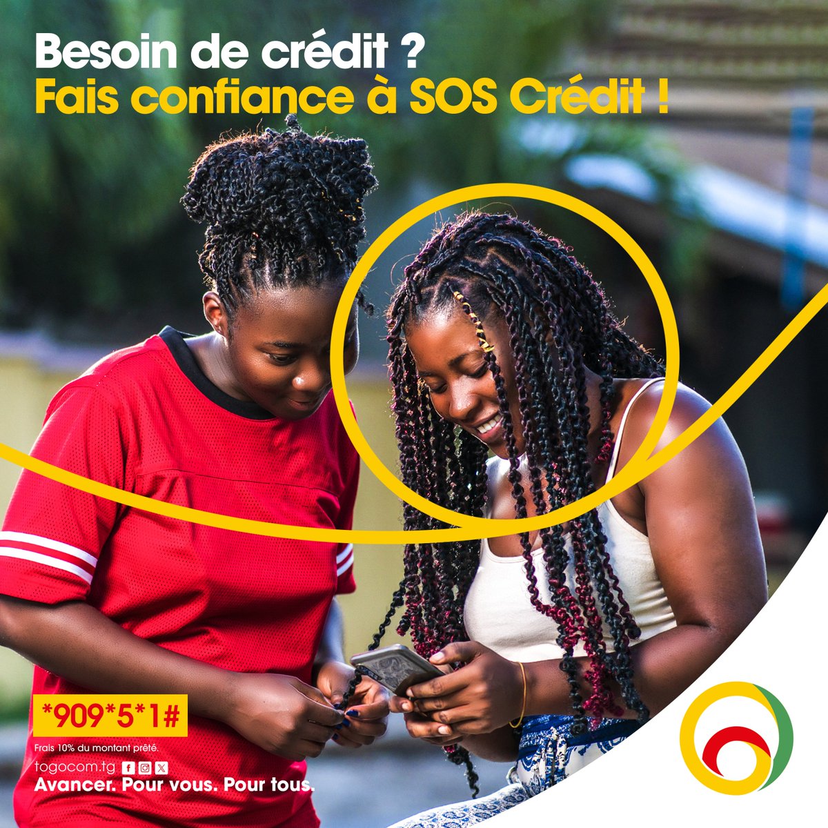 YasTogo's tweet photo. Le service SOS Crédit de Togocom te dépanne instantanément ! ✨

Compose vite *909*5*1# pour obtenir un prêt de crédit ou de données, que ce soit pour toi ou tes proches. Togocom t'avance jusqu'à 2000 F de crédit ou 100 Mo de data.💪📲

Frais 10% du montant prété.

#SOSCredit https://t.co/cpIJrRMcyL