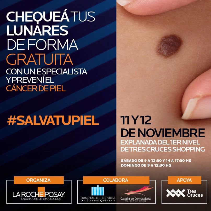 MaguiVola's tweet photo. Este fin de semana estaremos examinado la piel en la explanada de XXX. El cáncer de piel mata!! https://t.co/q80VleOPpE