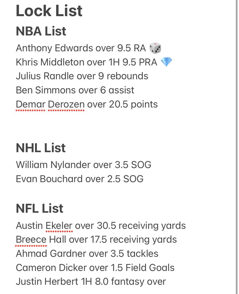 Props_betsgo's tweet photo. Player List. Today #TailZero Fav 2 has the emoji. Let’s Have A Day!!!!! ❤️‍🔥 https://t.co/gvI2nJnJv6