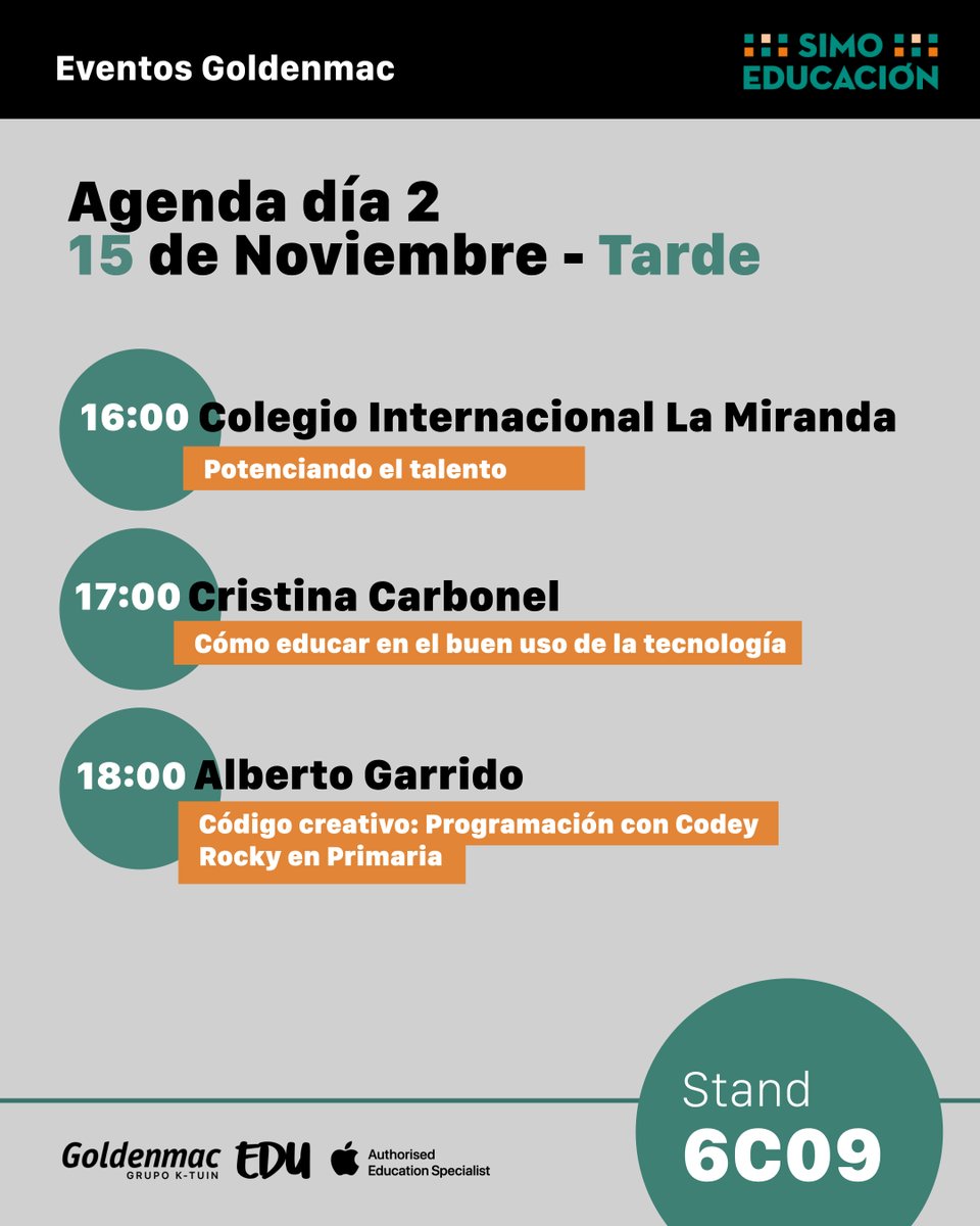 GoldenmacEDU's tweet photo. Nos vemos allí 
@LuciaGOrtego
@flipped_primary
@Rubesan
@oscarmartincen
@rosaliarte
@Vickycatalan_ 
@LaSalleAlcoi 
@JamfSoftware 

🎁 ¿Quieres tu entrada gratis? 📷 Escríbenos a educacion@k-tuin.com o pídenosla por mensaje privado. https://t.co/TUXgyO66GR