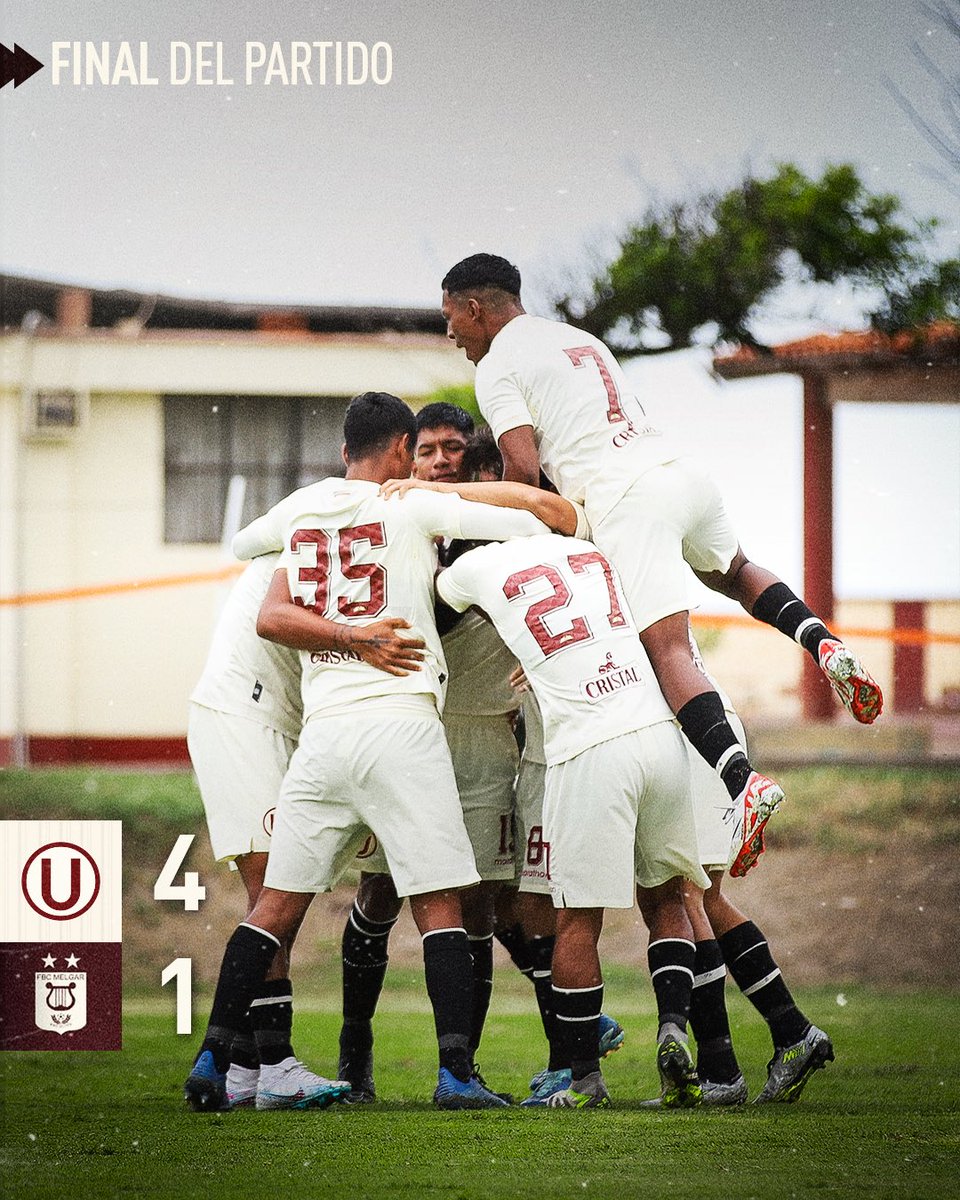 MenoresU's tweet photo. ⏱️ | 𝗙𝗜𝗡𝗔𝗟 𝗗𝗘𝗟 𝗣𝗔𝗥𝗧𝗜𝗗𝗢

𝗩𝗔𝗠𝗢𝗦, 𝗖𝗥𝗘𝗠𝗔𝗦 💪

⚽ Universitario 4-1 FBC Melgar 

#CanterasCremas https://t.co/yGjKrXT8l7