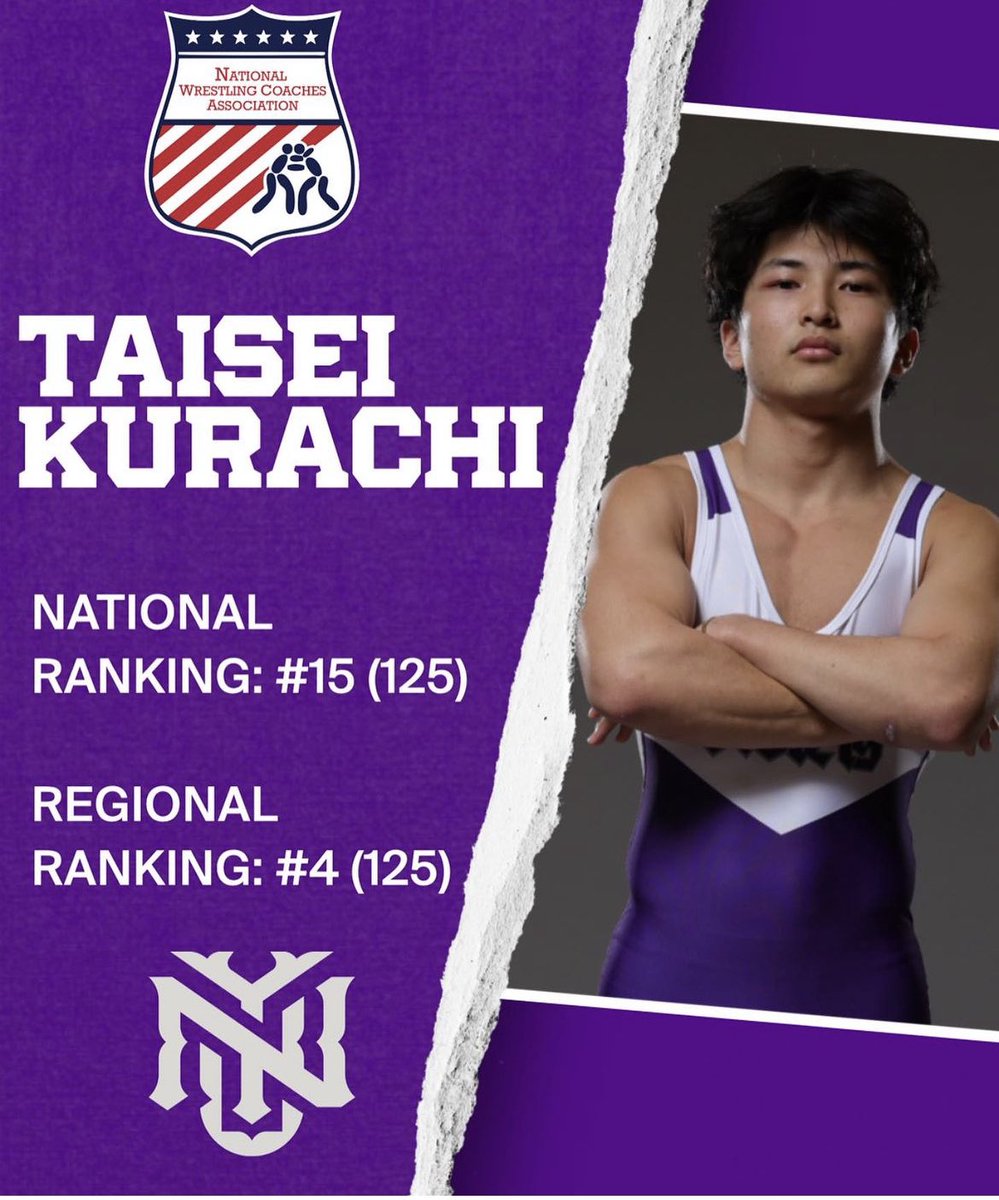 Taisei Kurachi (RD Class of 2022) starts the season ranked 15th in the country and 4th in the region! #hawkswrestling