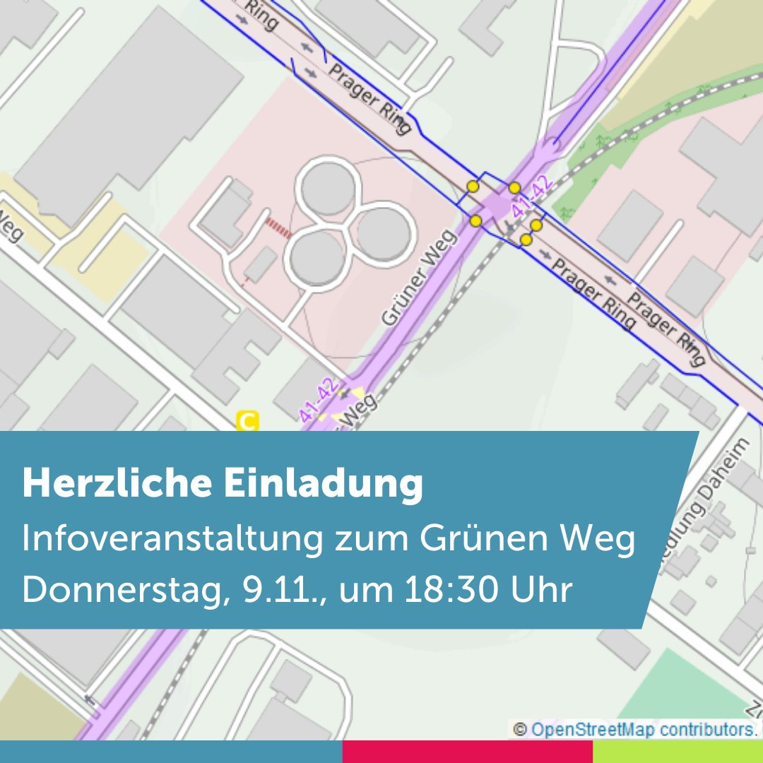 RadentscheidAC's tweet photo. Infoveranstaltung der IG Aachener Portal zum Grünen Weg. Nehmt zahlreich teil und teilt eure Sichtweise auf die zukünftige Gestaltung dieser wichtigen Achse. 

Anmeldung bis morgen ⚠ erforderlich unter: https://t.co/RRyora7ciC https://t.co/QZhbkeaAXK
