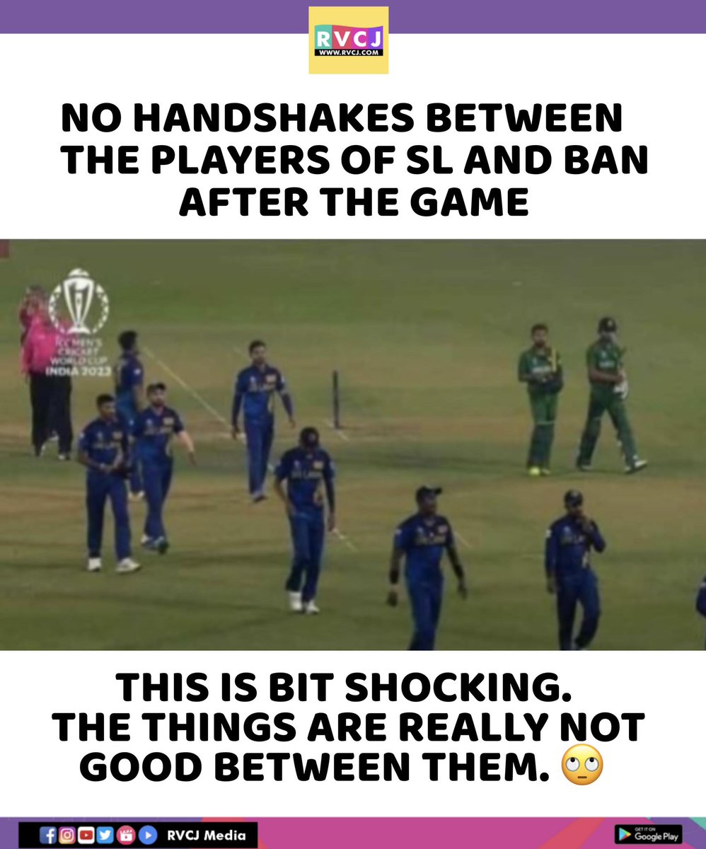 @CricCrazyJohns No Handshake 🤝😲
#SLvBAN #ODIWorldCup2023 #ICCWorldCup2023 #SLvsBAN