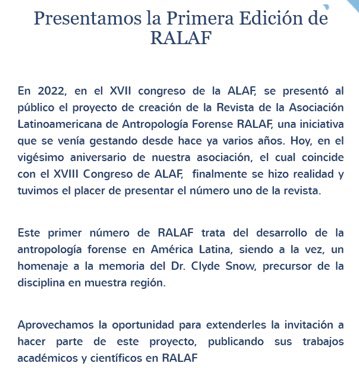 alafforense's tweet photo. Te invitamos a descargar el primer número de la Revista de ALAF!

https://t.co/VAh83xRIAA https://t.co/MHxw5xKJ5u