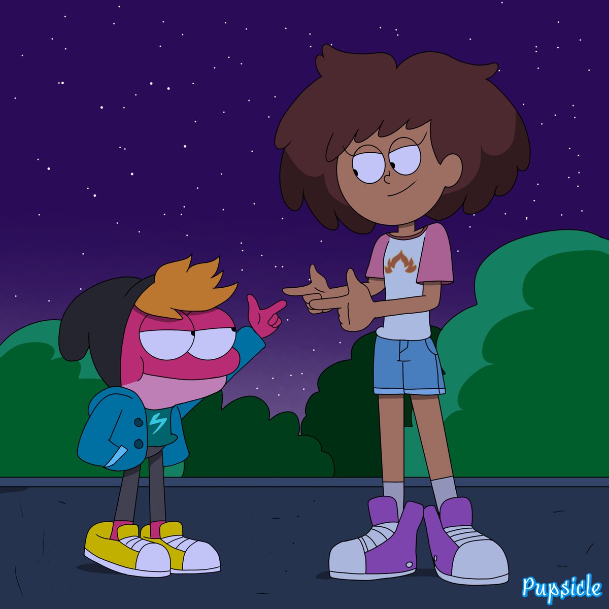 PupsicleToons's tweet photo. It's Anne and Sprig having a lit Time
#Amphibia #amphibiafanart #AmphibiaSprig #AmphibiaAnne #AnneBoonchuy #SprigPlantar #PupsicleAnimation #myart #fanart https://t.co/5KyevGaV4B