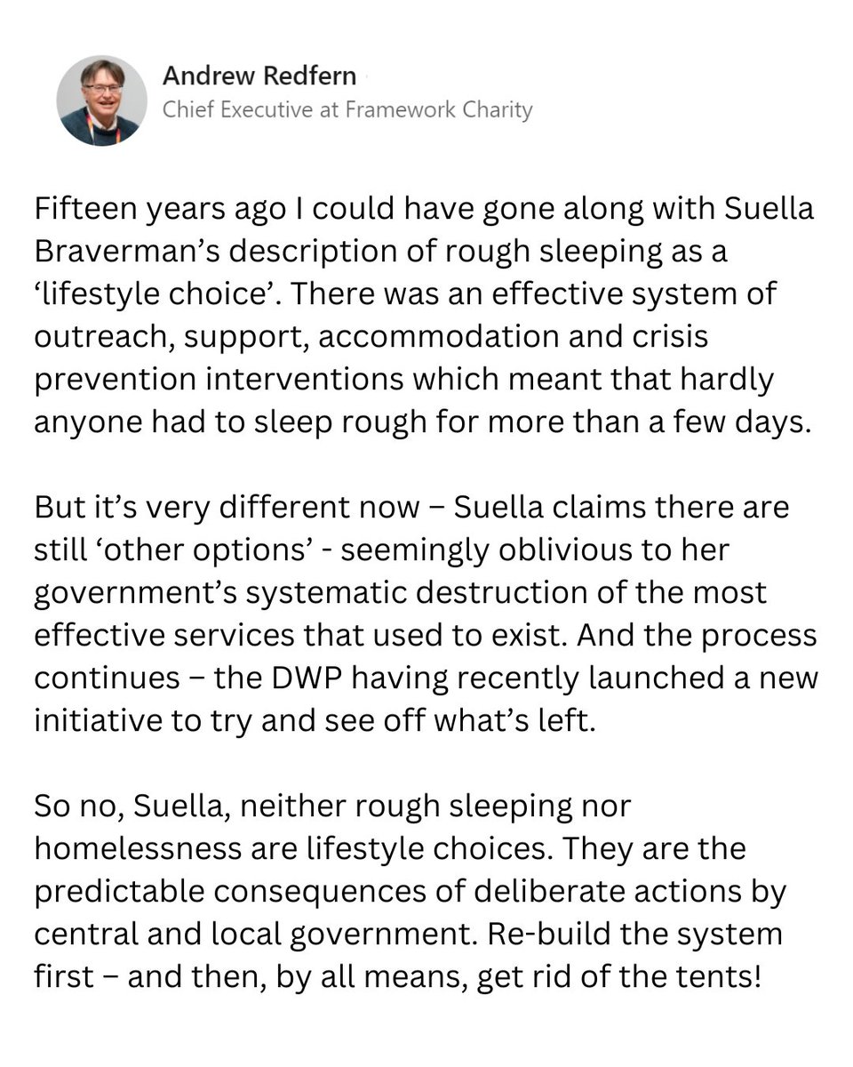 A statement from our Chief Executive.

#Homelessness #SuellaBraverman