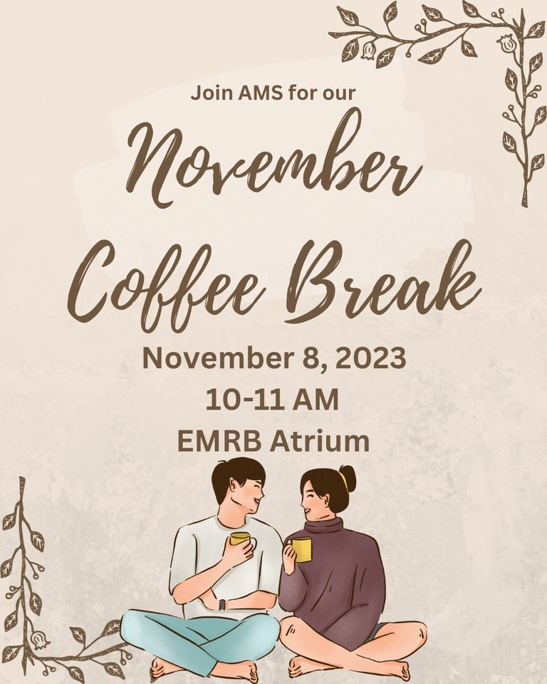 UI Association of Multicultural Scientists (AMS) (@iowaams) on Twitter photo Coffee break this Wednesday!
@DiversityUI <a href="/UIowaResearch/">UIowa Research</a> <a href="/UIGradCollege/">UI Graduate College</a> <a href="/UIowaGSS/">UI Graduate Student Senate</a> <a href="/UIowa_MolMed/">UIowa Molecular Medicine Graduate Program</a> <a href="/uiowagpsg/">Graduate & Professional Student Government</a>
<a href="/UIowa_Jakobsen/">Jakobsen Graduate Development Series</a> <a href="/UIowaGenetics/">UIowa Genetics Graduate Program</a> <a href="/UIPostdoc/">University of Iowa Postdoc Association (UIPDA)</a> <a href="/UIowaNeuro/">Iowa Neuroscience Institute</a> <a href="/IowaNeuroPharm/">UIowaNeuroPharm</a> <a href="/IowaBiochem/">Department of Biochemistry and Molecular Biology</a> @uiowabiomed <a href="/UIowaACB/">UIowa - Department of Anatomy & Cell Biology</a> <a href="/UIMolecPhysBio/">UI Molecular Physiology & Biophysics</a>
<a href="/UICancerBiology/">UICancerBiologyPhD</a> <a href="/UIImmunology/">UI Immunology</a> @UIowaMicrobio Coffee break this Wednesday!
@DiversityUI <a href="/UIowaResearch/">UIowa Research</a> <a href="/UIGradCollege/">UI Graduate College</a> <a href="/UIowaGSS/">UI Graduate Student Senate</a> <a href="/UIowa_MolMed/">UIowa Molecular Medicine Graduate Program</a> <a href="/uiowagpsg/">Graduate & Professional Student Government</a>
<a href="/UIowa_Jakobsen/">Jakobsen Graduate Development Series</a> <a href="/UIowaGenetics/">UIowa Genetics Graduate Program</a> <a href="/UIPostdoc/">University of Iowa Postdoc Association (UIPDA)</a> <a href="/UIowaNeuro/">Iowa Neuroscience Institute</a> <a href="/IowaNeuroPharm/">UIowaNeuroPharm</a> <a href="/IowaBiochem/">Department of Biochemistry and Molecular Biology</a> @uiowabiomed <a href="/UIowaACB/">UIowa - Department of Anatomy & Cell Biology</a> <a href="/UIMolecPhysBio/">UI Molecular Physiology & Biophysics</a>
<a href="/UICancerBiology/">UICancerBiologyPhD</a> <a href="/UIImmunology/">UI Immunology</a> @UIowaMicrobio