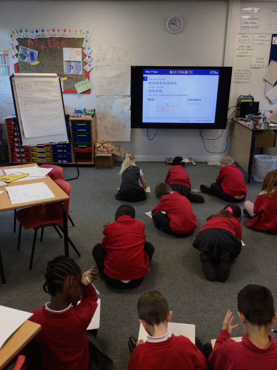 HighamRISE's tweet photo. BARVEMBER! Class one were working hard in Maths this morning. They answered different number sentences using bar models. @Rise_MAT #flourishandsucceed @WhiteRoseEd #barvember #ks1maths #primarymaths #barmodel https://t.co/TLcfJ20Pfo