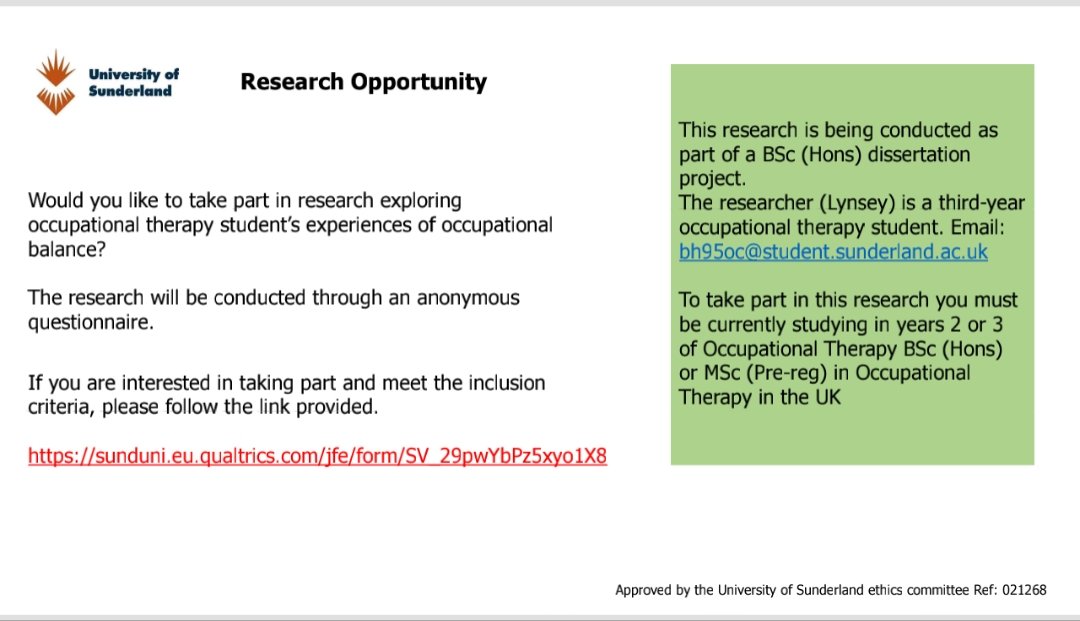 LGreenfield44's tweet photo. *Research opportunity*
Hi all, I am looking for participants for my dissertation research.
If you can spare some time and meet the inclusion criteria, please follow the link below to take part.
https://t.co/EQ1bvi5lRc
Thank you. https://t.co/LaF1CupzHj