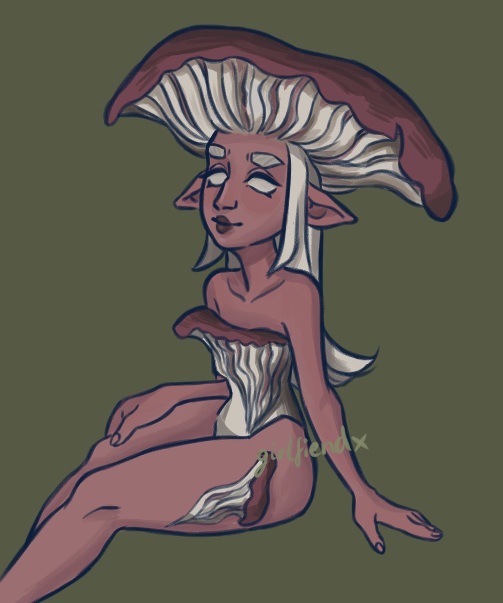 girlfiendx's tweet photo. Mushroom fairy based on arched woodwax https://t.co/g0yKh146IQ