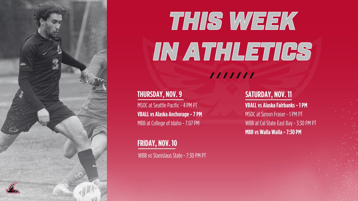 Lots of Nighthawks action this week, including the last two home games for volleyball and men's basketball opening their season with the Mayors Cup at C of I and the Homecoming game against Walla Walla!

nnusports.com/calendar
