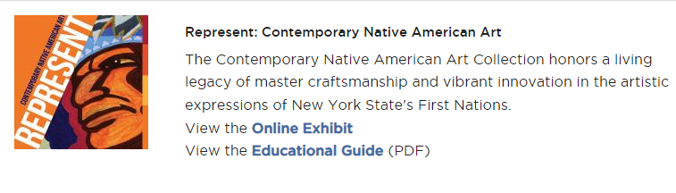.@nysmuseum's exhibit REPRESENT: Contemporary Native American Art offers an opportunity for educators to explore the culture of the First Nations people through their modern art and craftsmanship. exhibitions.nysm.nysed.gov/represent/intr… @MidHudsonSS @nysARTeach #NativeAmericanHeritageMonth