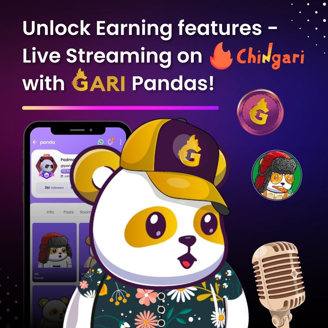 GARI TOKEN TÜRKİYE (@garitokentr) on Twitter photo GARI Panda sahipleri için heyecan verici bir duyuru! 🌟🐼
🤳 GARI Panda NFT'ye sahip olarak <a href="/Chingari_IN/">Chingari - Largest Web3 Social App 🔥</a>'deki canlı yayına özel olarak erişin ve becerilerinizi sergileyerek kazanın. 🎁💰 GARI Panda sahipleri için heyecan verici bir duyuru! 🌟🐼
🤳 GARI Panda NFT'ye sahip olarak <a href="/Chingari_IN/">Chingari - Largest Web3 Social App 🔥</a>'deki canlı yayına özel olarak erişin ve becerilerinizi sergileyerek kazanın. 🎁💰