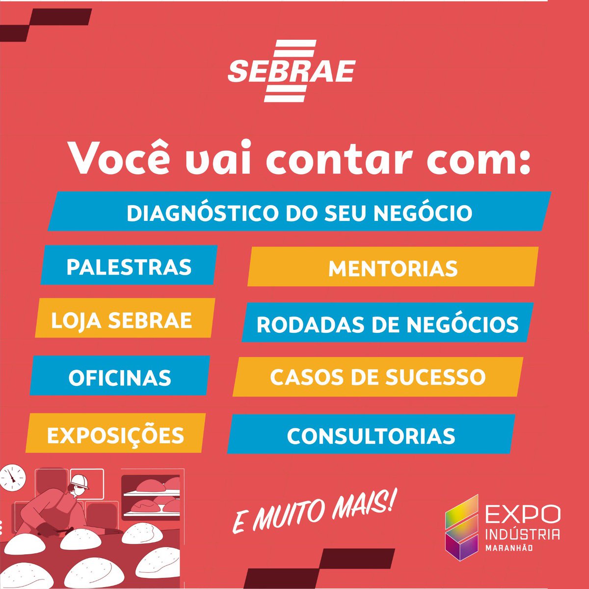 sebrae_ma's tweet image. 🚀🤩A Expo Indústria 2023 tá chegando e junto com ela diversas soluções do Sebrae!💙

👉🏼👀Arrasta pro lado e vem conferir todas as incríveis soluções que você vai encontrar em nossa programação dentro do maior evento multisetorial do Norte e Nordeste! 
#SebraeMA #ExpoIndustria