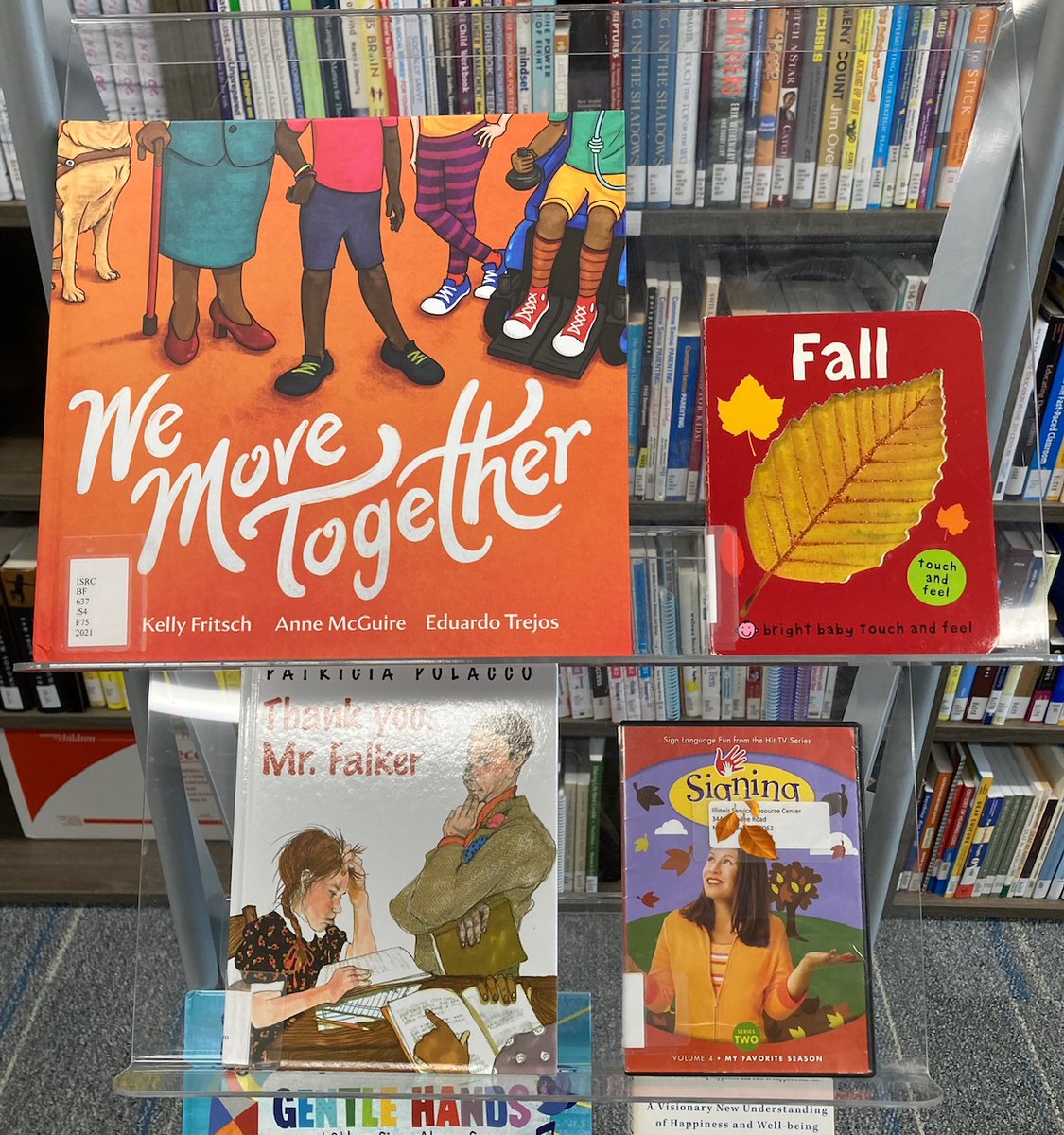 ISRCUS's tweet photo. Our November features are a reminder to be #grateful  this fall

We Move Together- McGuire and Fritsch
Fall- Priddy
Thank you, Mr. Falker- Polacco
Signing Time V4: My Favorite Season
Gentle Hands- Ricketts
Flourish- Seligman
Self-esteem Workbook for Teens- Schab
Friends- Parker https://t.co/DyCIsibqeV
