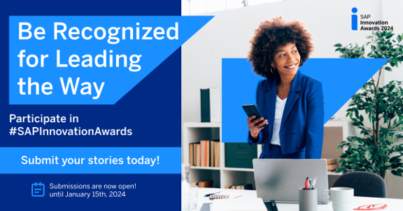 jungmarcel's tweet photo. The SAP Innovation Awards 2024 are officially open for submissions! Seize this once-a-year opportunity to spotlight your innovative achievements and processes. Don't miss the deadline—submit your entry today! #SAPInnovationAwards https://t.co/YYa1RxTL5y https://t.co/Aq7TEGood0