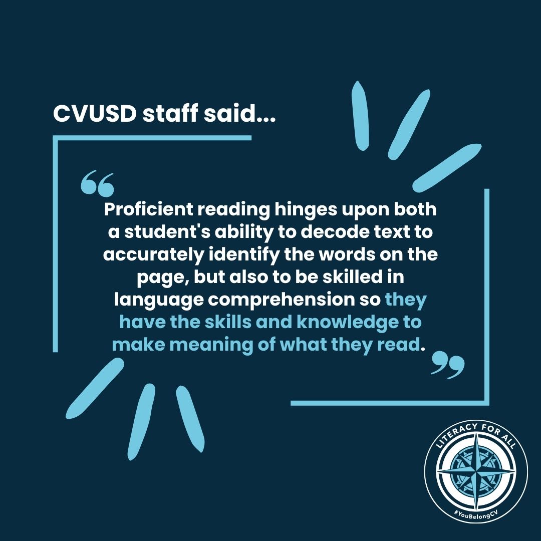 CVUSDLiteracy's tweet photo. The Simple View of Reading:
Word Recognition and Language Comprehension Unite!
@CajonValleyUSD staff on 11/6 #CVMondayMessage Fill out your response here: https://t.co/2O00bsgDtQ https://t.co/0hsVNeMaTL