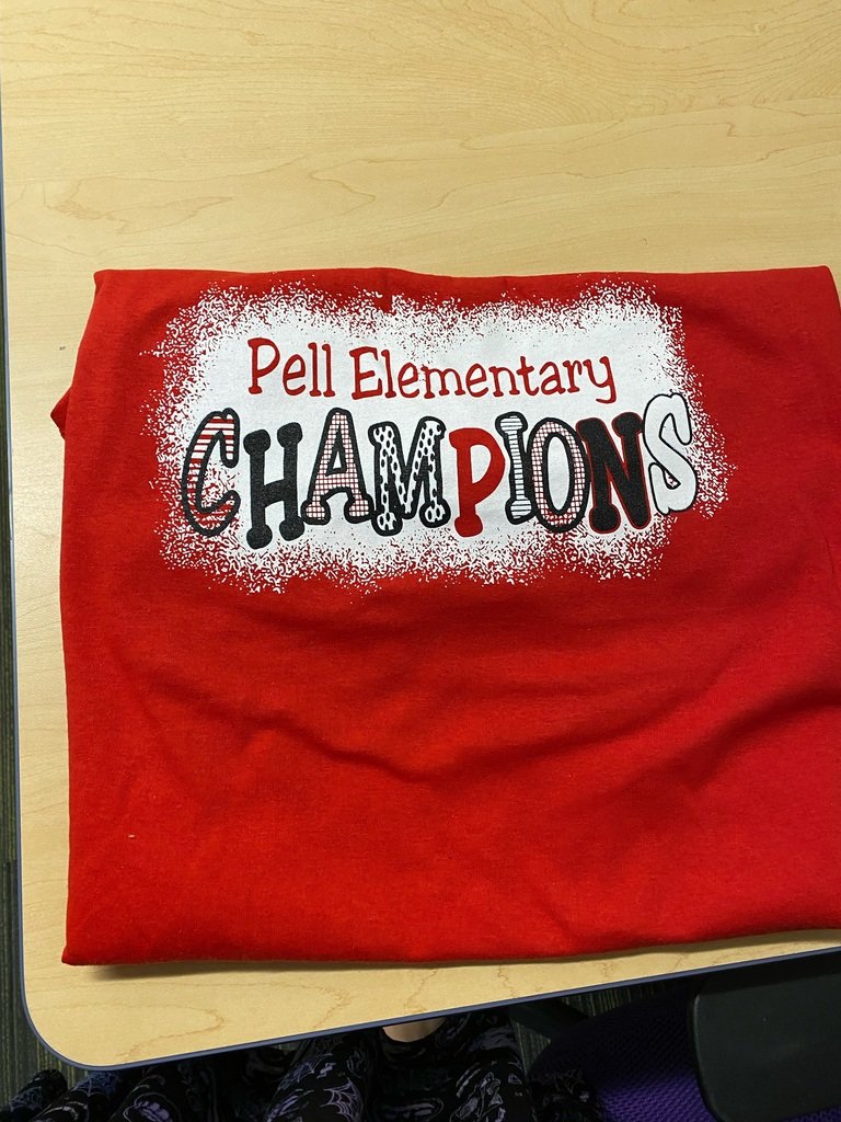 PellElementary's tweet photo. Pell Champion T-shirts on sale tomorrow during parent teacher conferences in the library with the book fair https://t.co/GzkuWXr5za