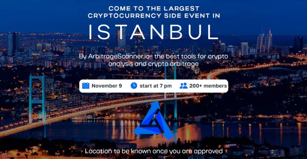 nihalzenginn's tweet image. #ArbitrageScanner.io 9 Kasım İstanbul Kripto Etkinliği: ArbitrageScanner Özel Web3 Etkinlikleri ile Kripto’yu Bir Sonraki Seviyeye Taşıyor#bist100 #Borsa #xu100 #Dolar #ISCTR #kripto #Hisse #Eregl #Tuprs #Astor #akbnk #krdmd #hekts  #usdtry #gbpusd #Bitcoin #ykbnk #asels #ekgyo…