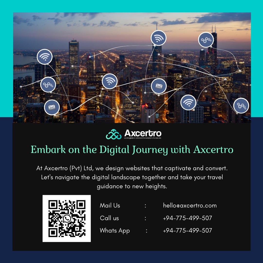 axcertro's tweet photo. 🌟✈️ Join forces with Axcertro (Pvt) Ltd to craft a website that's as engaging as your tours. Let's embark on this digital journey together and turn online visitors into real-world explorers. 🚀🧳

#TravelGuides #WebsiteEssentials #DigitalPresence #Axcertro #TourismMarketing https://t.co/P8EUuSv8Cx