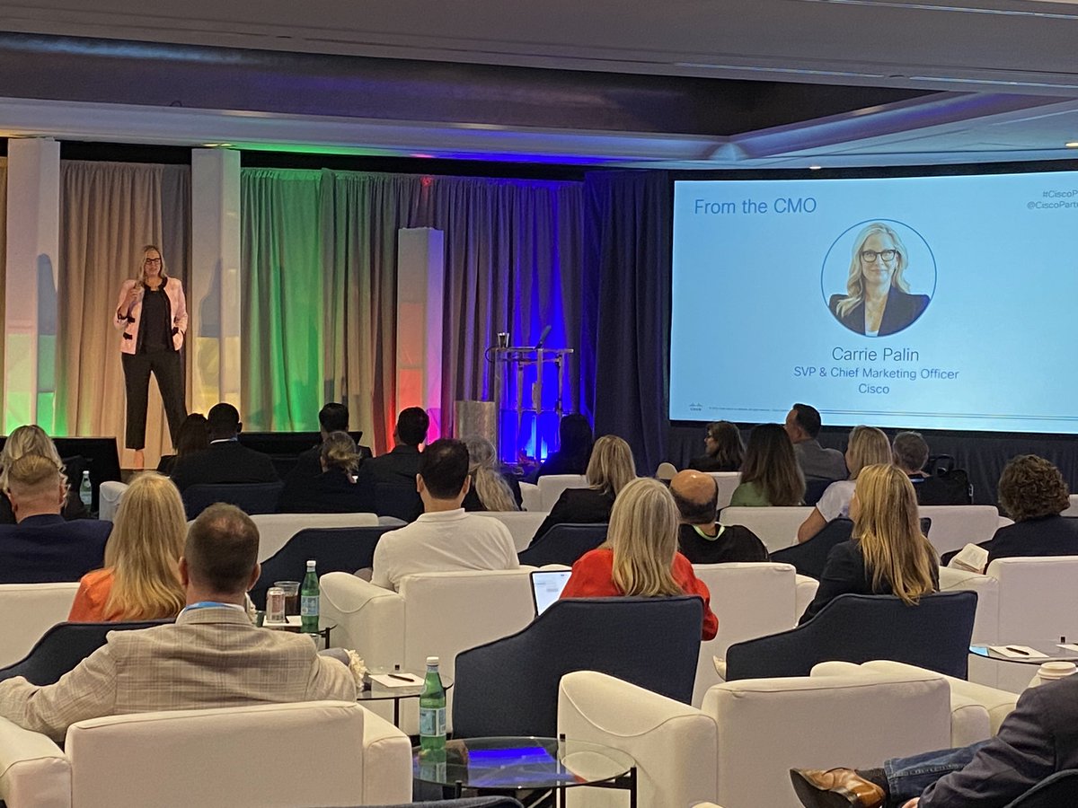 Mark J Murphy (@mjmsf) on Twitter photo Kicking off Marketing Velocity event is Cisco CMO #carriePalin #CiscoPS23 <a href="/CiscoPartners/">Cisco Partners</a> Kicking off Marketing Velocity event is Cisco CMO #carriePalin #CiscoPS23 <a href="/CiscoPartners/">Cisco Partners</a>