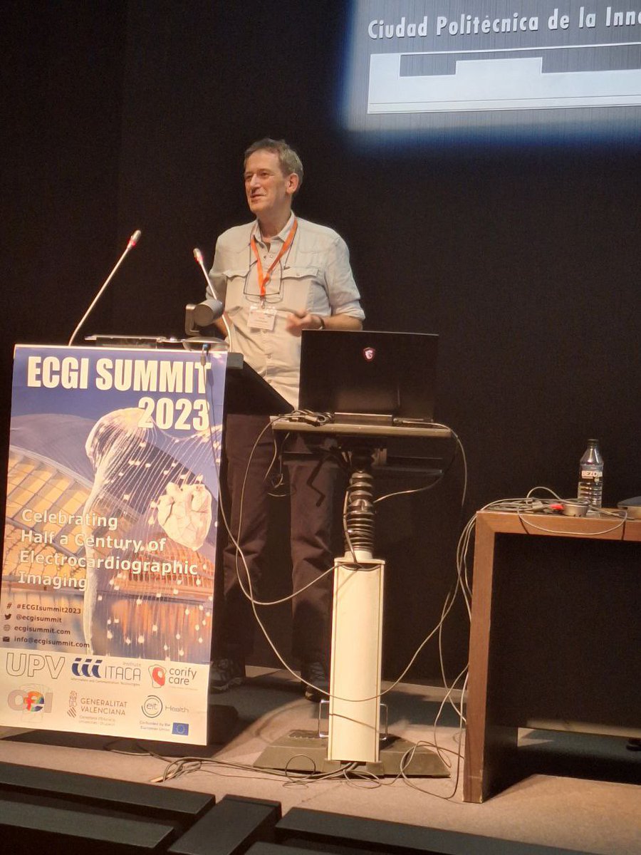 ecgisummit's tweet image. Dr. Thom Oostendorp takes the stage with &quot;Inverse problem modeling in the brain and heart&quot; at #ECGISummit2023.