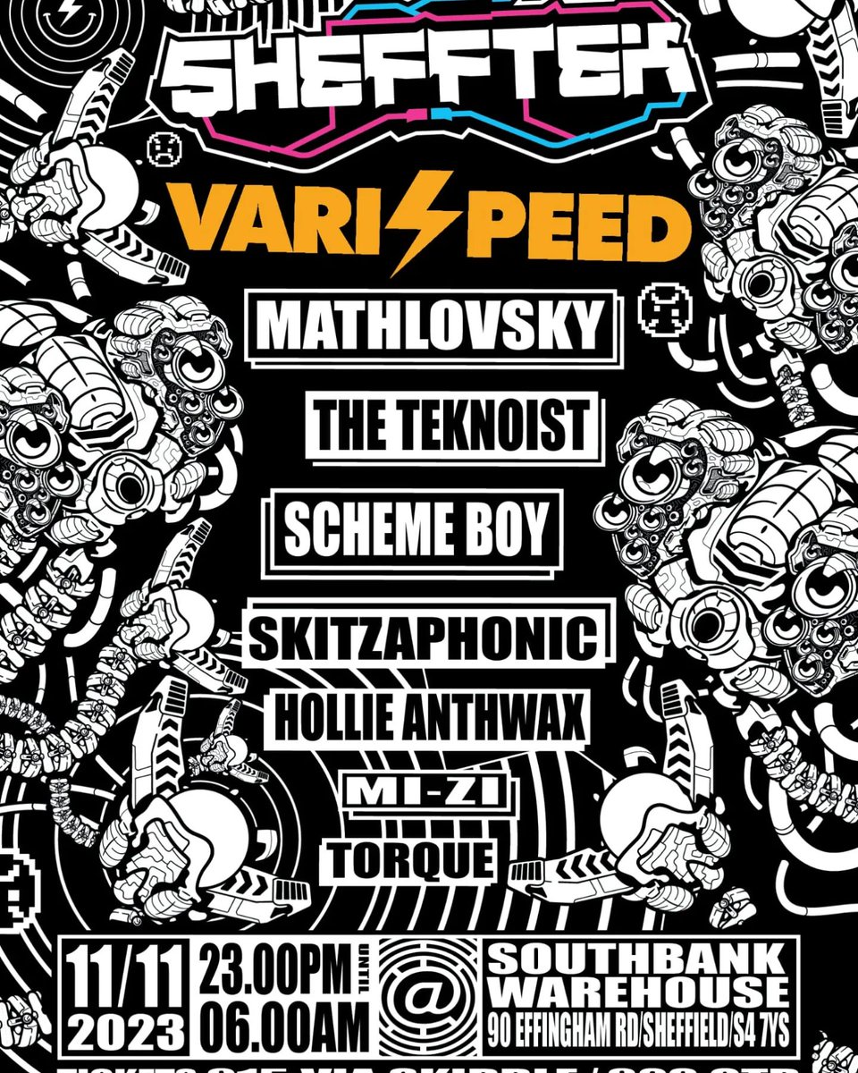 THIS SATURDAY. SHEFFIELD!!

<a href="/shefftek/">Terry Coupe</a> &amp; <a href="/varispeed303/">Varispeed</a> 

I'm getting more and more new core to rig test every next time I play out. Music to make you feel like you've taken 5,000 head butts to chest from Man-At-Arms.

Come and hang out and be nice

See you there, Butt Munch 🙏♥️
