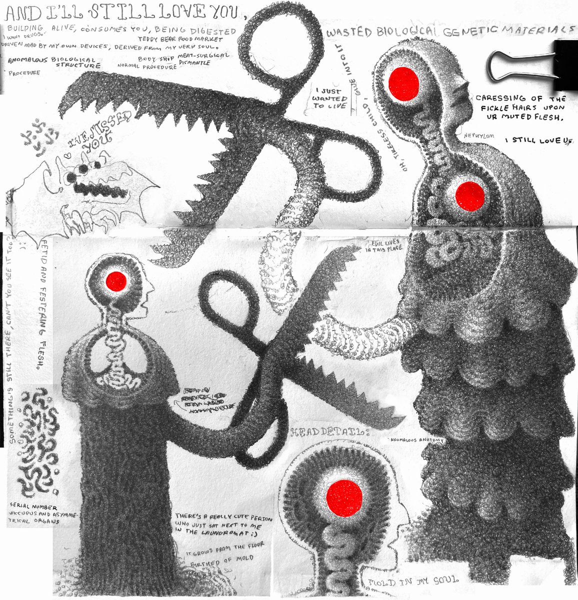 SpookyAh's tweet image. doodles in book while working on comms :P