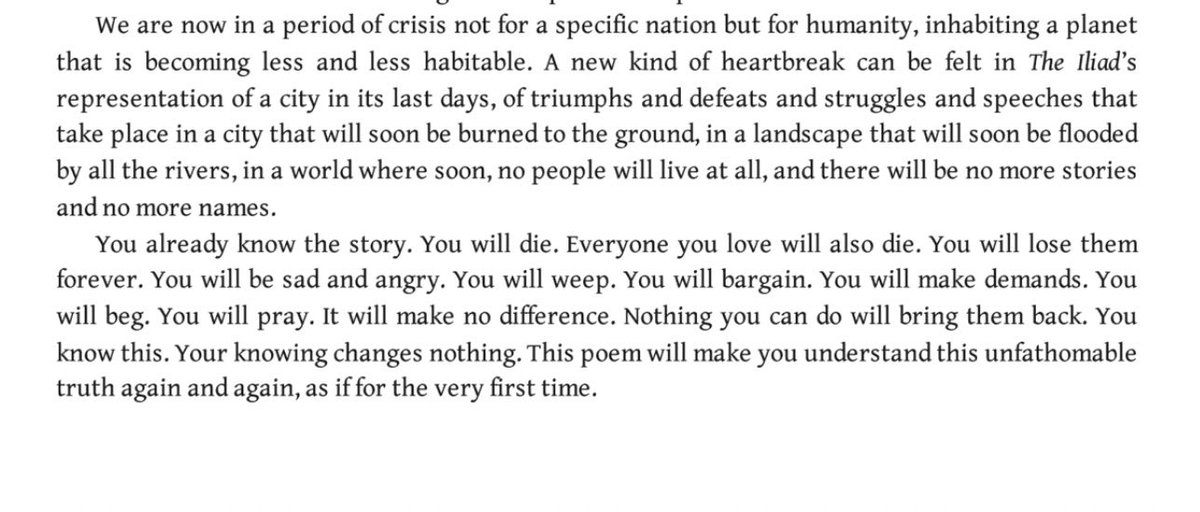 I have been reading, over and over, these two paragraphs from @EmilyRCWilson’s introduction to her Iliad. Can’t get over them, can’t move on.