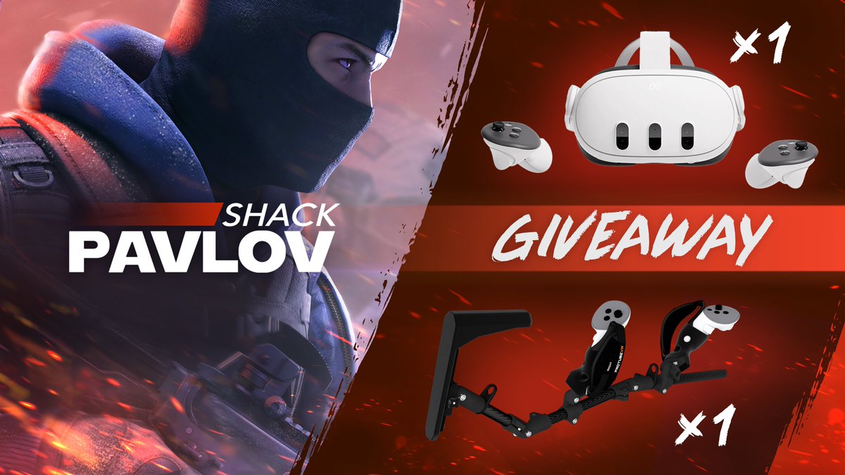 Pavlov Shack officially releases on November 14th - get yourself ready with a free Quest 3 and limited edition Protube. Soon, you'll be better than me (not hard to do).

Enter here: bit.ly/PAVLOVgiveaway…
