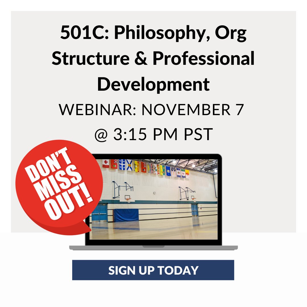 Nov. 7 kicks off our first LTP Webinar of the Year. 501C will set the tone for your athletics program. Discuss the role of the Athletic Administrator and the importance of a school philosophy. This is great for new ADs! Register today ciaaa.ca/ltpcourses