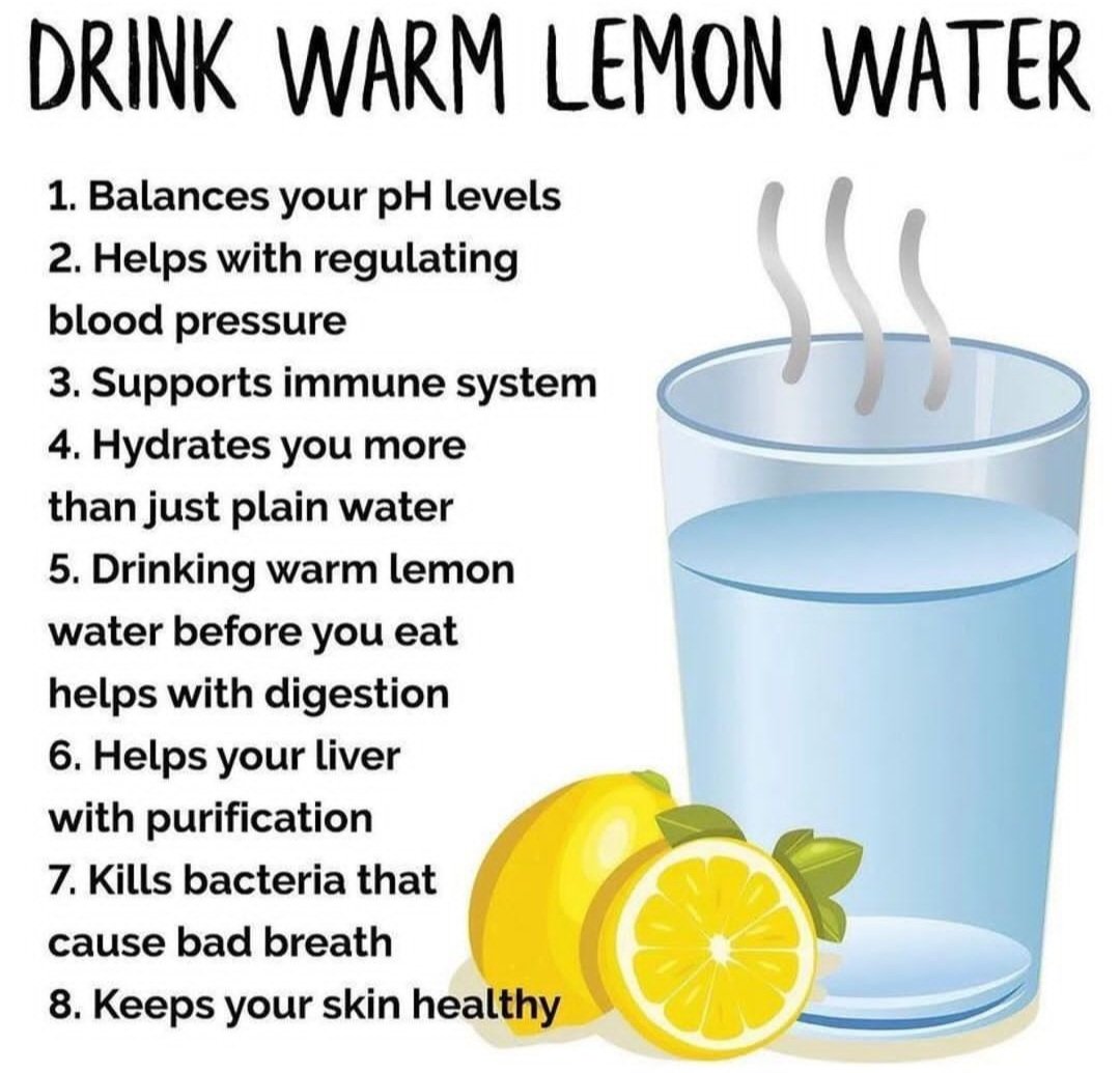 Warm water 💧 plus lemon 🍋 
#Dailyroutines 
#healthylifestyle 
#healthyliving