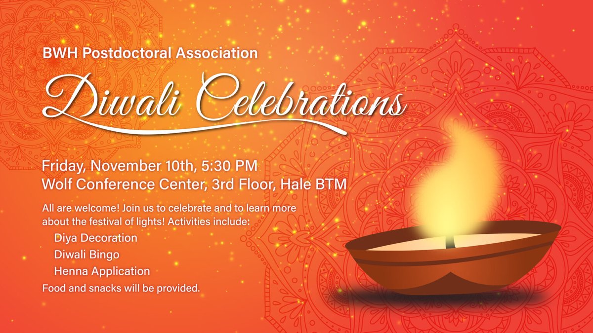 Join us to celebrate the festival of lights! You bring the 'light' we will cover the food and snacks!