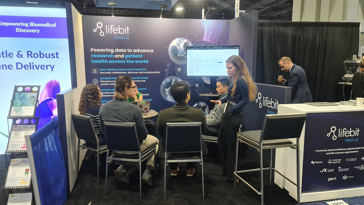 lifebitAI's tweet photo. Big thanks to @GeneticsSociety for hosting a fantastic #ASHG23 event! 🌟 We dove deep into genomics, shared solutions and connected with fellow innovators. Here's to the future of genomics and precision medicine! 🚀 #Genomics #PrecisionMedicine #Lifebit https://t.co/vdqUCfy68c