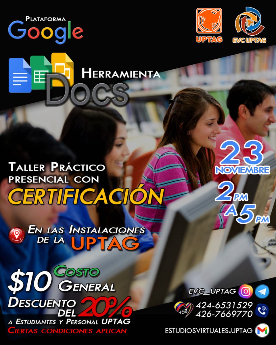 evcuptag's tweet photo. INSTCRIBETE EN LOS TALLERES QUE PRESENTAMOS A CONTINUACIÓN
✳️Herramientas de Google✳️
👉👉 https://t.co/SF9CLGMLDu https://t.co/iPfmtTdVXO