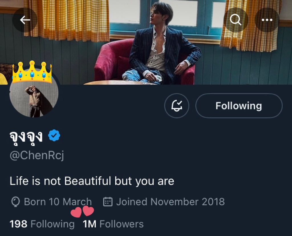 Congratulations 1M followers 🥳🥰
#จุงอาเชน   #กองพลโวโด้
#JoongArchen