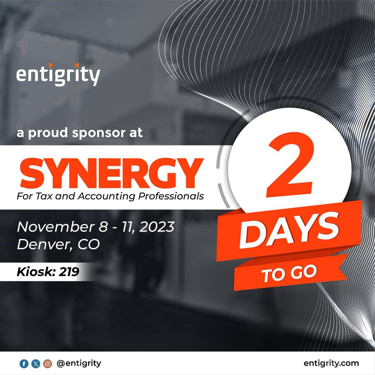 mycpeone's tweet image. The wait is almost over! Synergy 2023 in Denver is just around the corner – 2 days to go!

#Entigrity #SynergyConference #ThomsonReuters #Accounting
