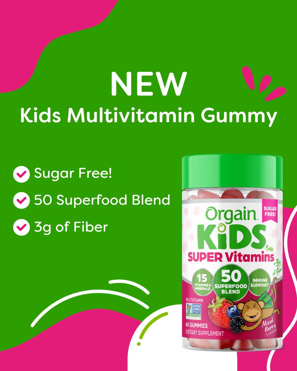 There’s a NEW gummy on the block. Our Kids SUPER Vitamins are now available on orgain.com and <a href="/amazon/">Amazon</a> ow.ly/ltQ750Q3Xp2

#orgain #drinkorgain #vitamins #amazon #kidshealth