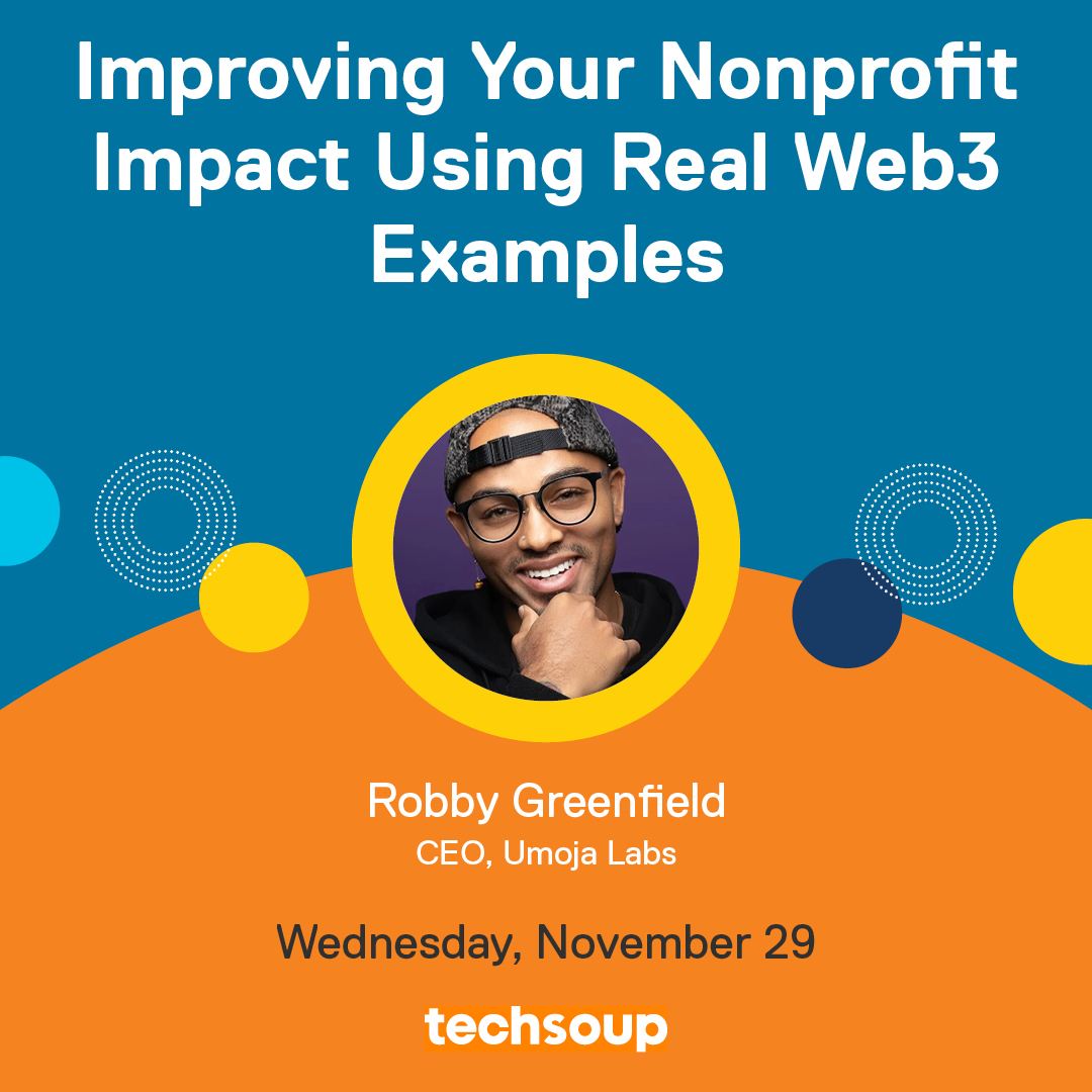 Join our #PublicGoodAppHouse event with Robby Greenfield from <a href="/UmojaLabs/">Umoja Labs</a> on November 29 at 9am PT, as we explore how #CivilSociety organizations are using the #DecentralizedWeb for impact.

Save your seat: spr.ly/6019uqPuc

#DWeb #Tech4Good #PublicGoodTech