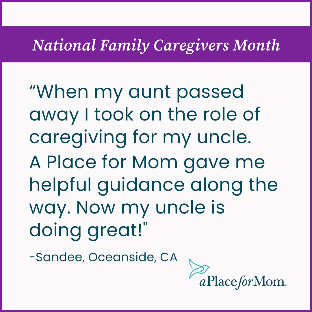 Whether you're exploring senior care options, need assistance with the logistics of planning a move, or anything in between, our advisors will help you find the right solution that meets your family's needs. Discover more at aplaceformom.com 
#NationalFamilyCaregiversMonth