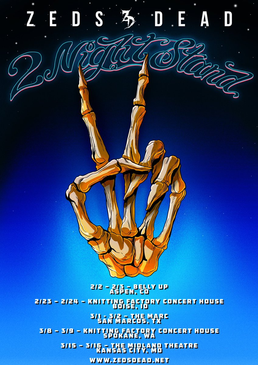 zedsdead's tweet photo. 2 NIGHT STAND IS BACK! 
Presale Thursday and Onsale Friday. https://t.co/66ZeO1KIvP
