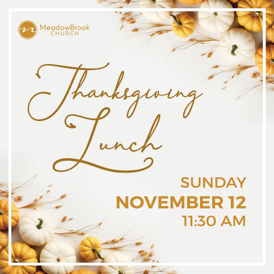 MBChurchAL's tweet photo. The Thanksgiving Lunch is this coming Sunday, November 12th! Come celebrate the goodness of God with us as we gather in the MeadowBrook Gym for a delicious meal after LifeGroup. Meal tickets are available on the MB app or website. See you there! #MBChurchAL #thanksgivinglunch https://t.co/nweWY6PcDf
