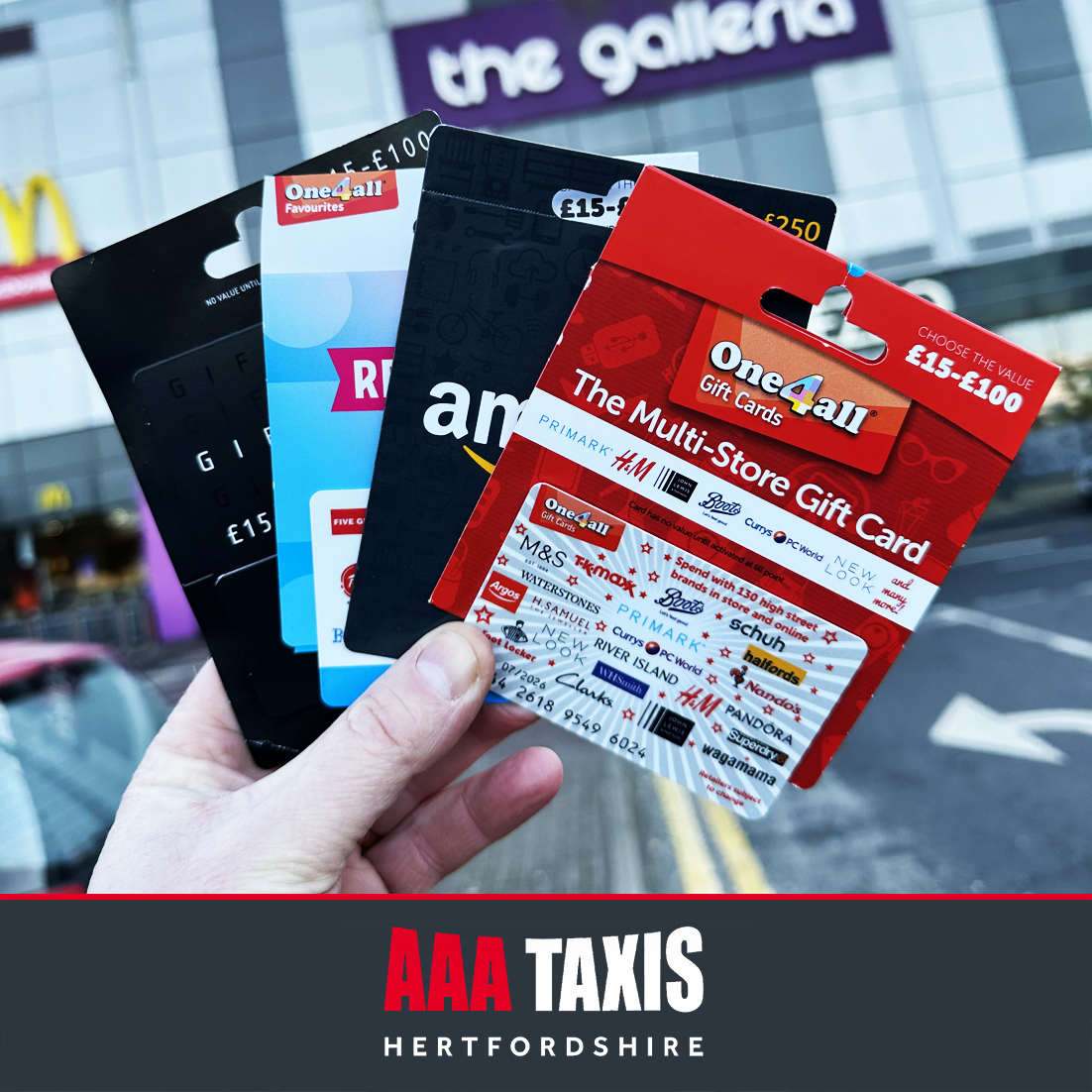 AAA_Taxis_Herts's tweet photo. AAA Taxis have got £50 gift vouchers for one winner to spend locally, to enter simply: 
1. Like &amp; Share this post.
2. Comment WHERE you want to spend them if you win.
Winner announced at the end of the month. Good Luck
#AAAtaxis #Win #Free #Taxis #Vouchers https://t.co/MWbNmPEuLS