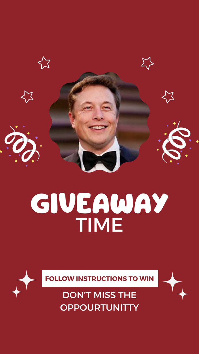 🎉 GIVEAWAY ALERT! 🎉 
Want a chance to win an amazing price? Enter our giveaway now! <a href="/elonmusk/">Elon Musk</a> is currently giving out $100,000 to 20 lucky winner 🎁✨ Don’t miss out on this incredible opportunity to win $5,000 #Bitcoin.
1. Follow my account
2. Like this post. 
3. Tag a friend.
