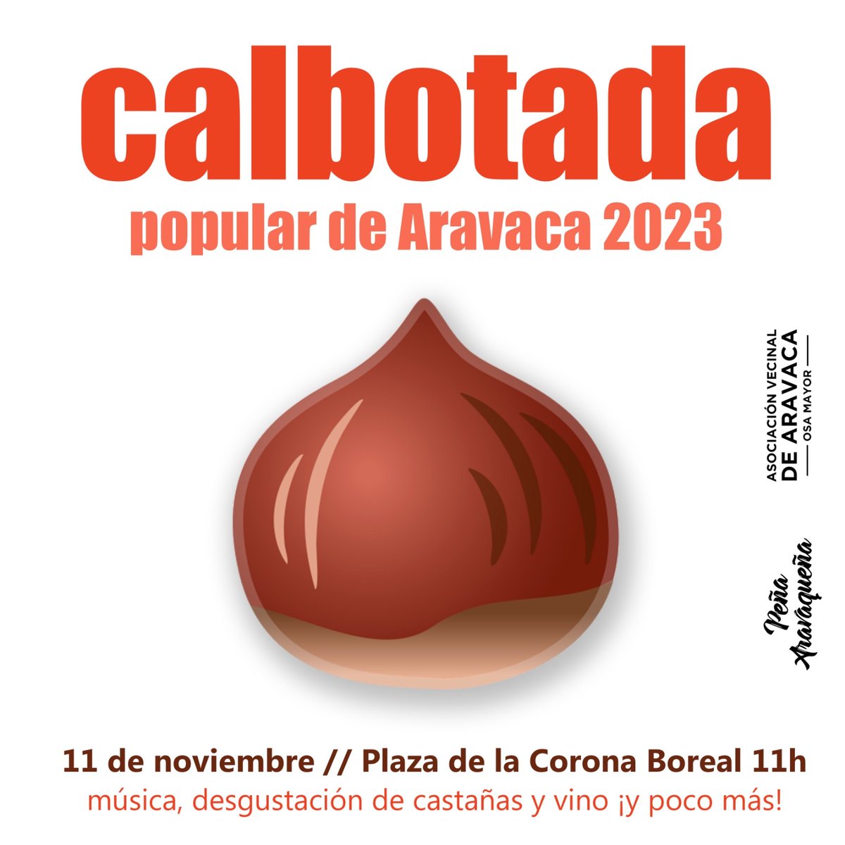 Os esperamos a todos este sábado a las 11 horas en la Plaza de la Corona Boreal para más una edición  de la Calbotada Popular de Aravaca🍂🌰🎶