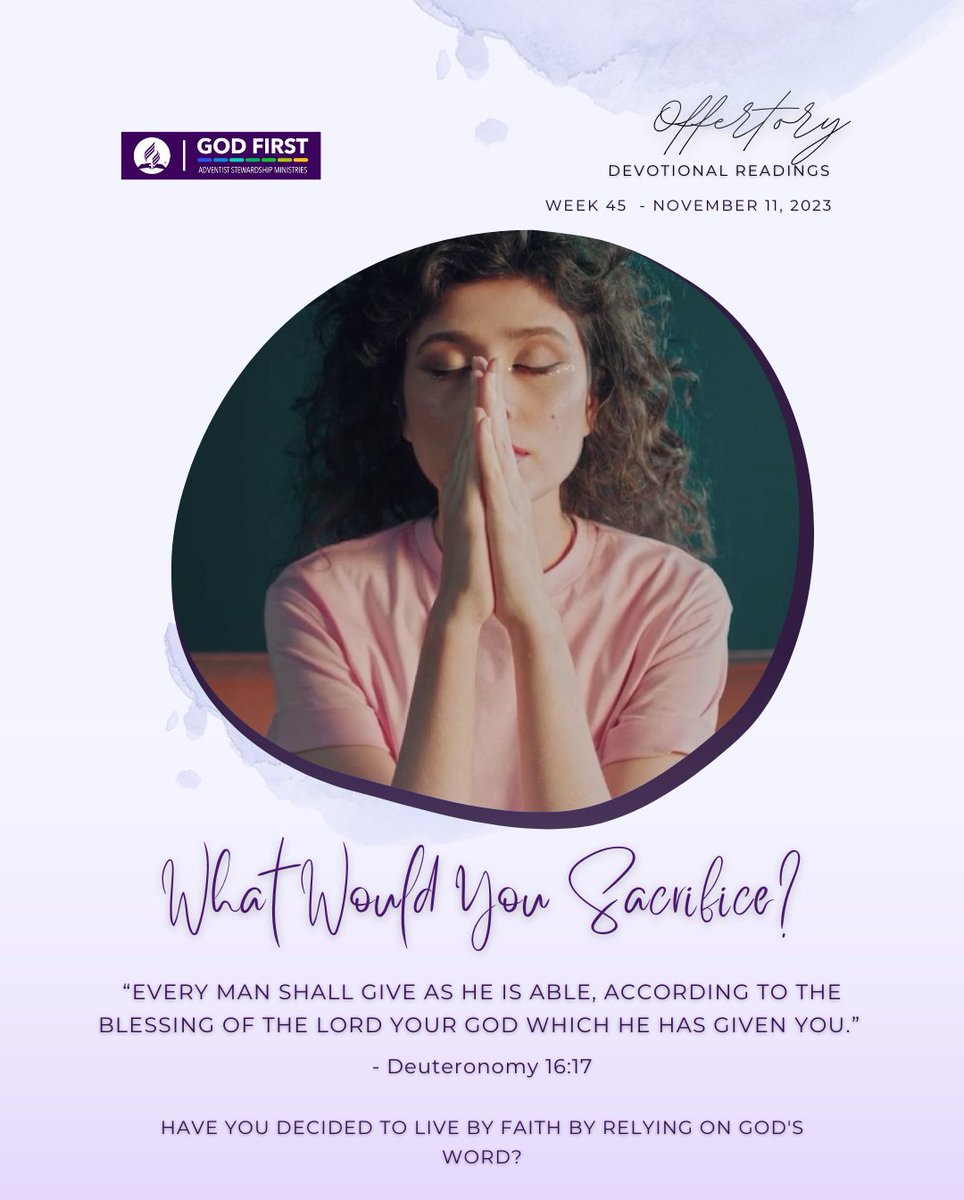 Dynamicstewards's tweet photo. 𝑾𝒉𝒂𝒕 𝑾𝒐𝒖𝒍𝒅 𝒀𝒐𝒖 𝑺𝒂𝒄𝒓𝒊𝒇𝒊𝒄𝒆?
https://t.co/7BIDkWgBhT
As we live in the last days, we will also be called to face different challenges. As #DynamicStewards, it is critical to have the ability to make selfless sacrifices and show consideration for others. https://t.co/NMAWBsRuoI