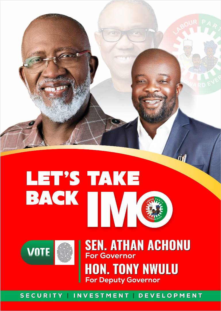 AlexisAbams's tweet photo. Ndi Imo let's come out en masse this Saturday Nov 11 and massively vote @AthanAchonu_ as our next governor.
At this point @Hope_Uzodimma1 the Imo state little Hitler has given up so it's time for us to consolidate the victory.
Ka anyi Kwechiri.
#TakeBackImo
#NdiImoKwechiri https://t.co/aChizB4ZwA