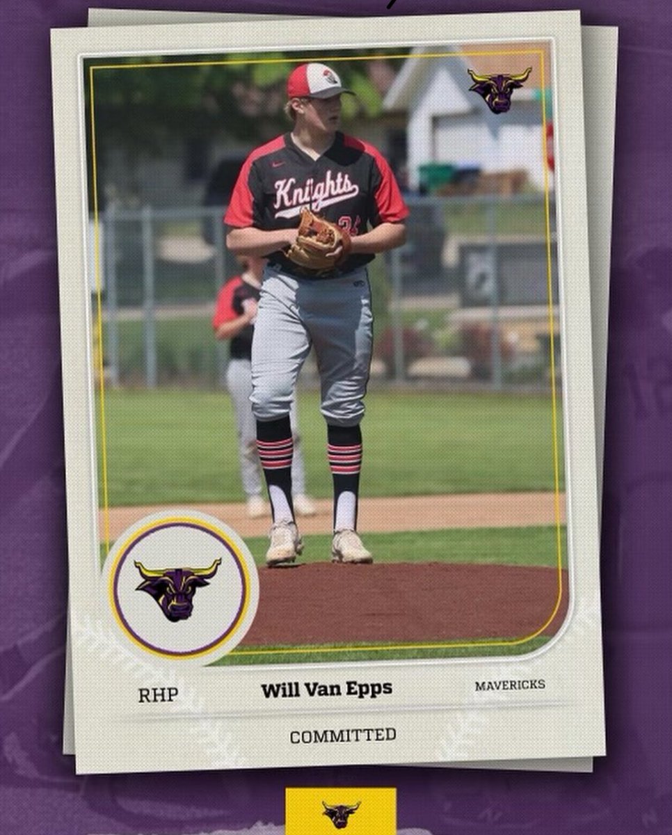 Congrats to Will Van Epps on making his post secondary decision! He had a goal of playing baseball beyond high school. He worked his tail off &amp; put in many nights &amp; weekends to become the player he is today!  The Mavericks’ program is getting an outstanding young man &amp; player!