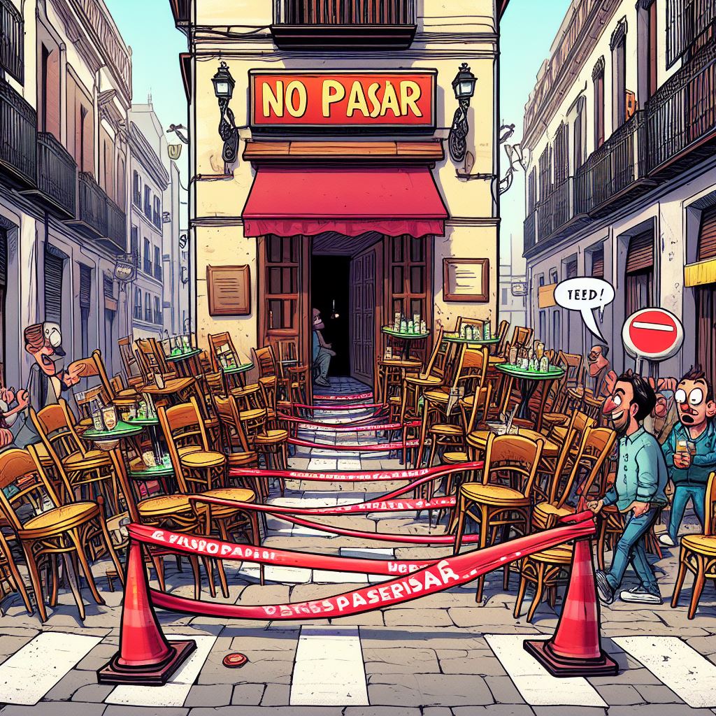 🚷🪑 ¡Alerta peatón! Las aceras se han convertido en selvas de sillas y mesas. Reclama tu derecho a caminar sin obstáculos. Los espacios públicos no son la extensión privada de los bares. #RecuperaTuAcera #InvasiónDeMesas